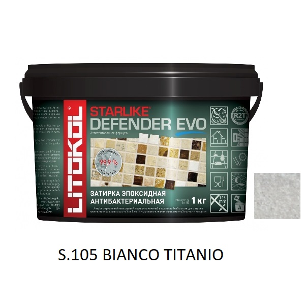  затирку эпоксидную Litokol Starlike Defender Evo S.105 Bianco .