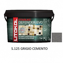 затирка эпоксидная Litokol Starlike Defender Evo S.125 Grigio Cemento 1 кг.